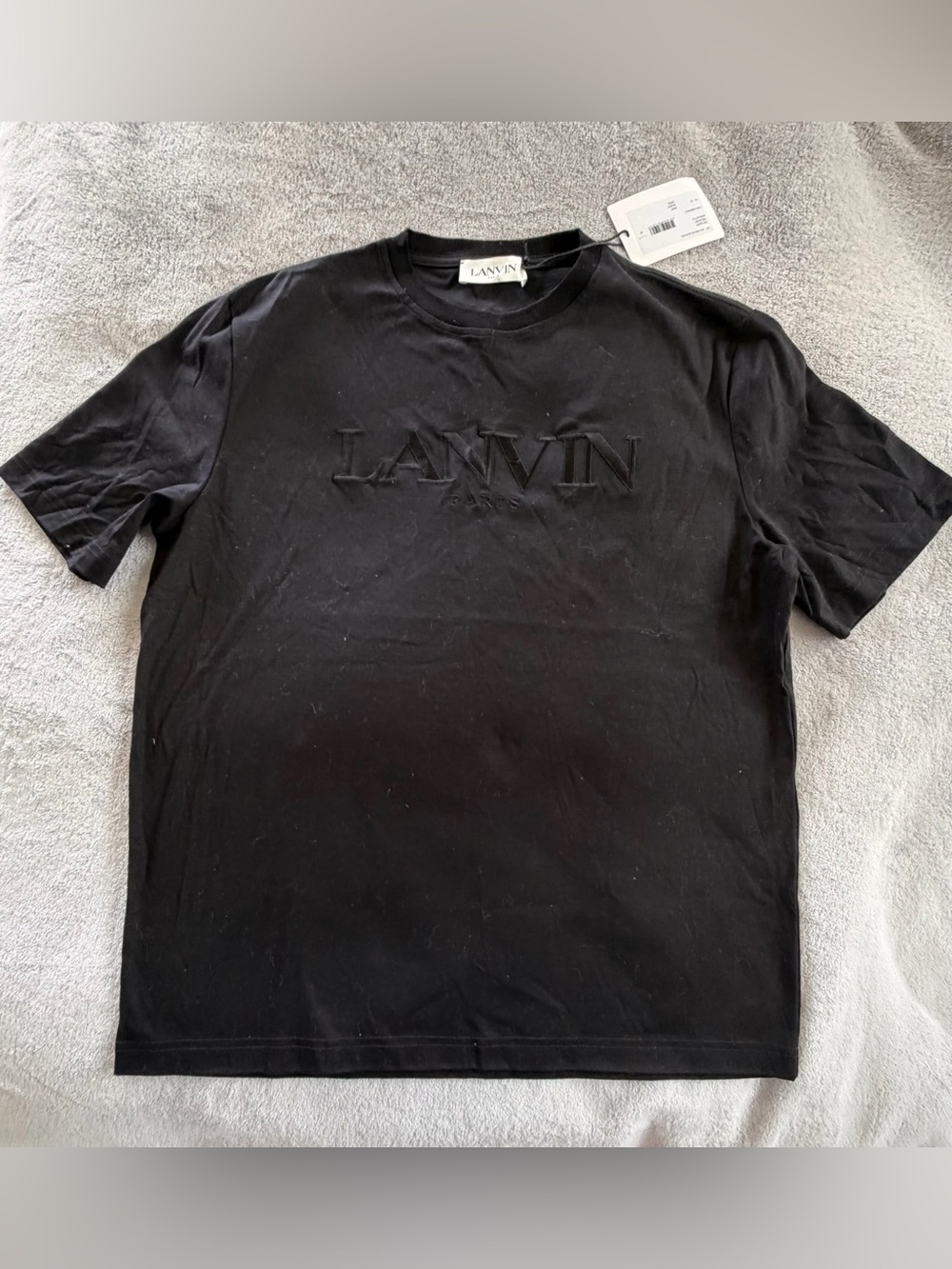 Lanvin Black Logo Cotton T Shirt Size M